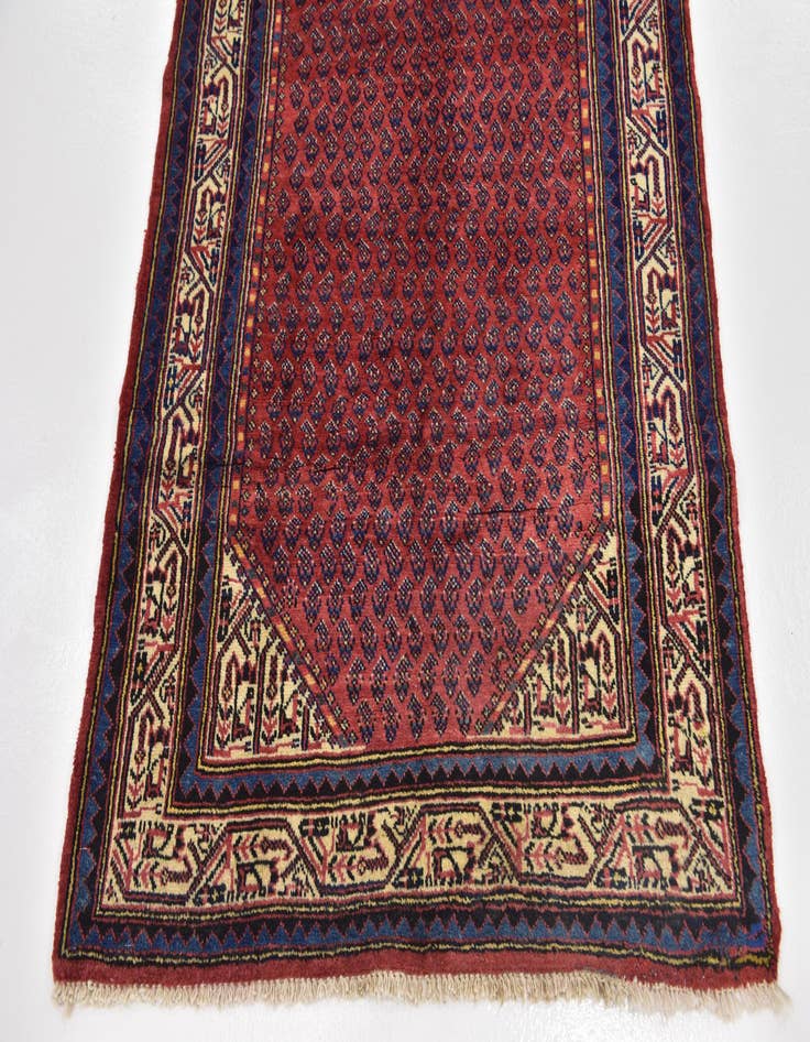 Detail image of 3' 6 x 10' Hand Knotted Botemir Persian Wool Runner Rug