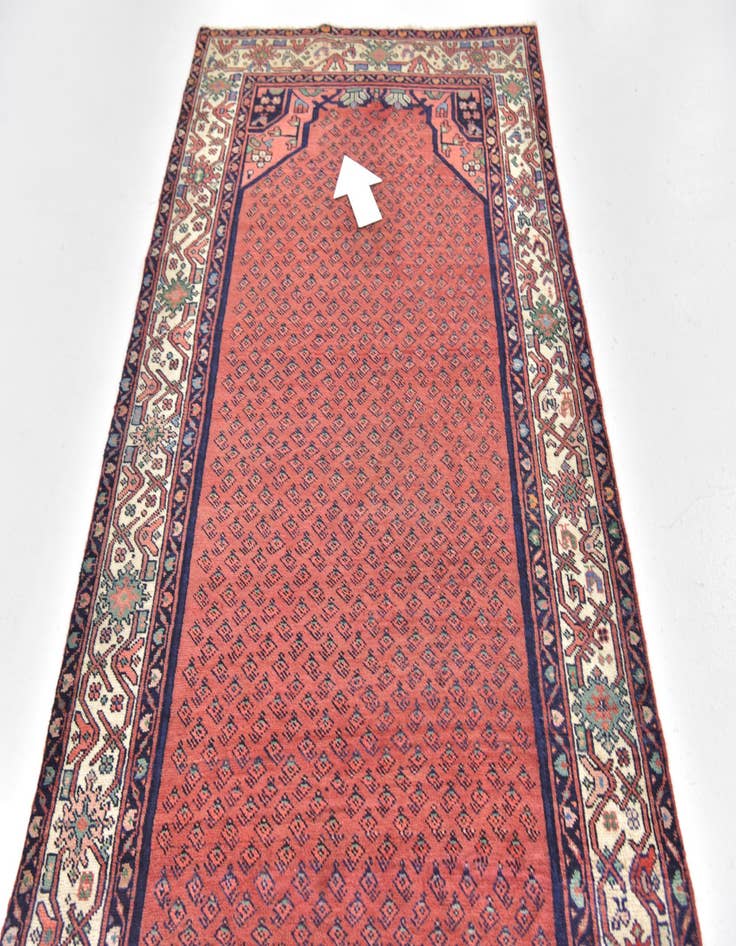 Detail image of  4' 2 x 9' 6  Hand Knotted Botemir Persian Wool Runner Rug