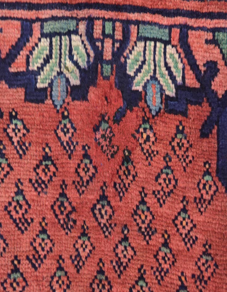 Detail image of  4' 2 x 9' 6  Hand Knotted Botemir Persian Wool Runner Rug