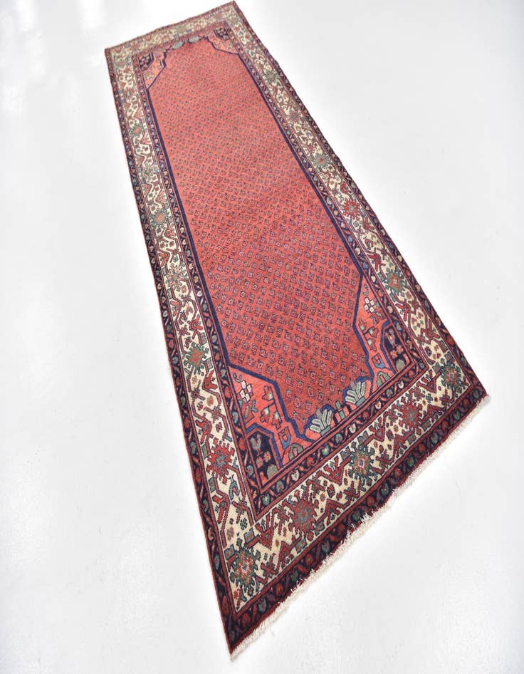 Detail image of  4' 2 x 9' 6  Hand Knotted Botemir Persian Wool Runner Rug