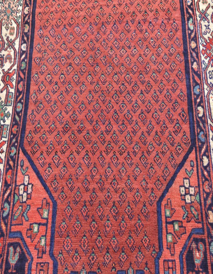 Detail image of  4' 2 x 9' 6  Hand Knotted Botemir Persian Wool Runner Rug