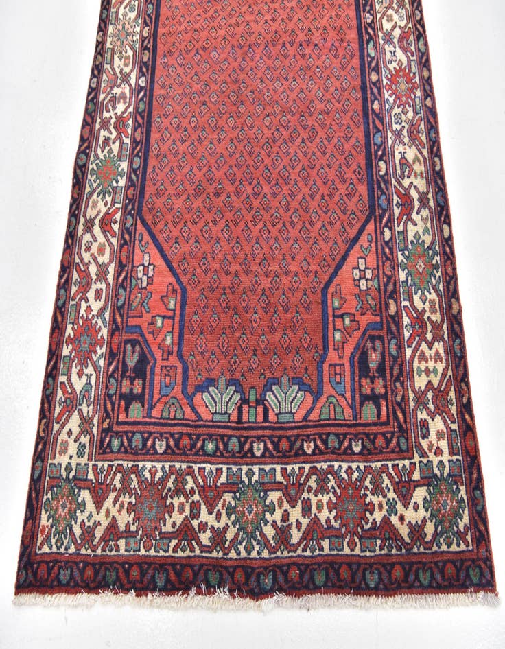 Detail image of  4' 2 x 9' 6  Hand Knotted Botemir Persian Wool Runner Rug