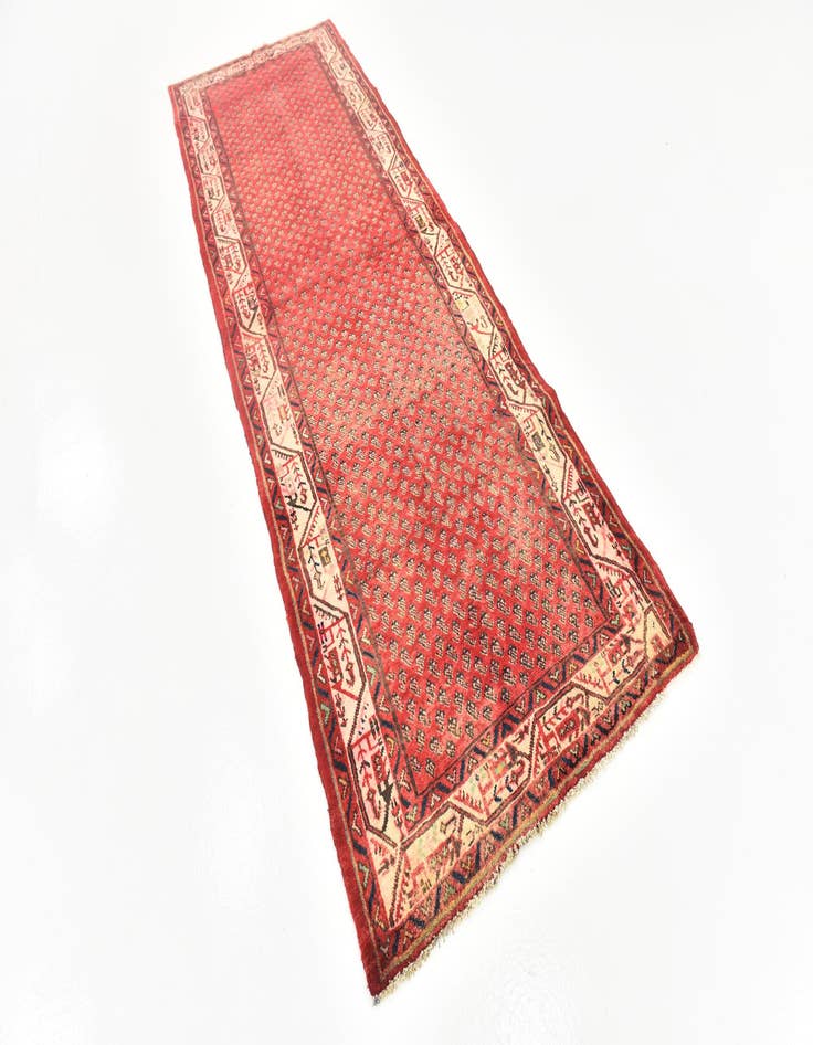 Detail image of  3' 7 x 10' 4  Hand Knotted Botemir Persian Wool Runner Rug