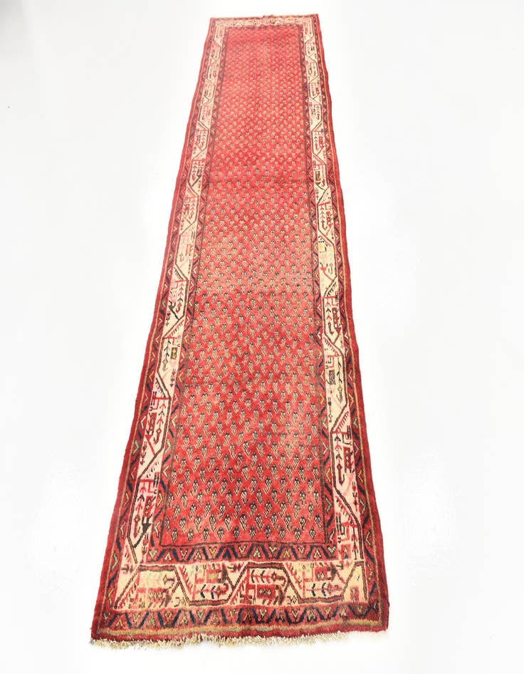 Detail image of  3' 7 x 10' 4  Hand Knotted Botemir Persian Wool Runner Rug