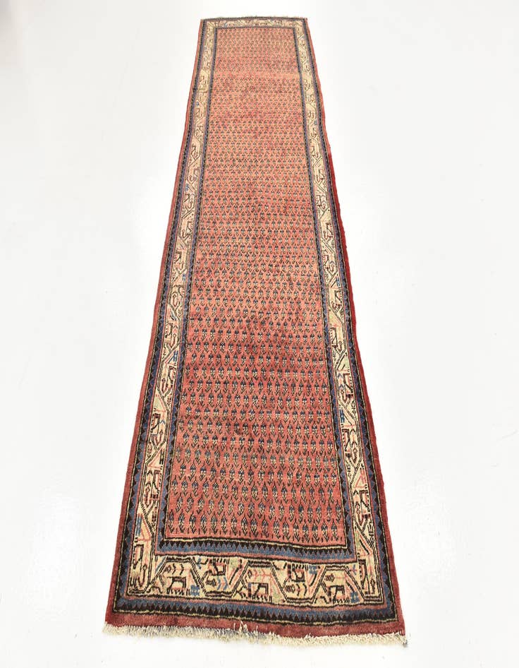 Detail image of 3' 6 x 10' 3 Hand Knotted Botemir Persian Wool Runner Rug