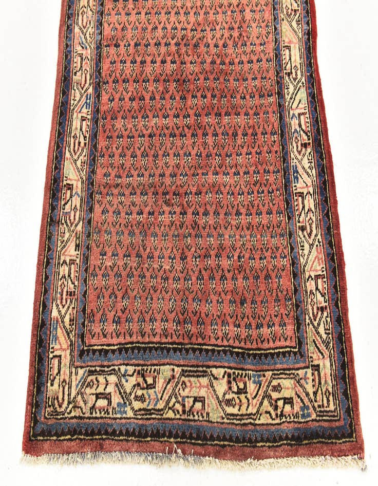 Detail image of 3' 6 x 10' 3 Hand Knotted Botemir Persian Wool Runner Rug