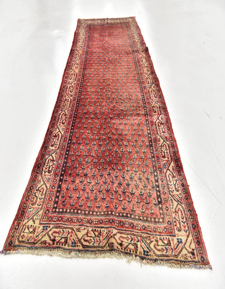 Detail image of  3' 7 x 9' 10  Hand Knotted Botemir Persian Wool Runner Rug