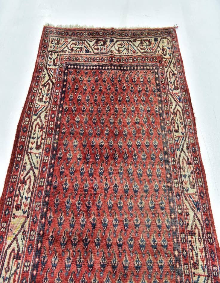 Detail image of  3' 7 x 9' 10  Hand Knotted Botemir Persian Wool Runner Rug