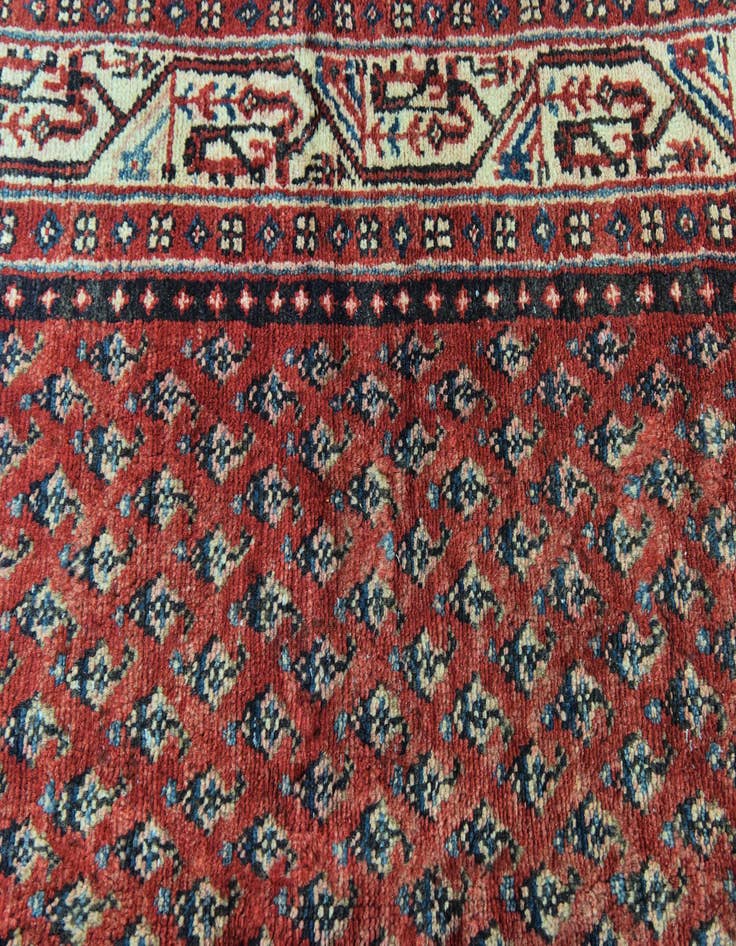 Detail image of  3' 7 x 9' 10  Hand Knotted Botemir Persian Wool Runner Rug