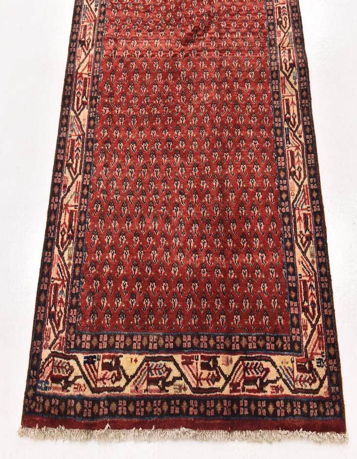 Detail image of  4' 3 x 10' 8  Hand Knotted Botemir Persian Wool Runner Rug