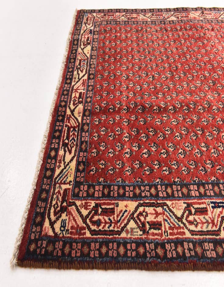 Detail image of  4' 3 x 10' 8  Hand Knotted Botemir Persian Wool Runner Rug