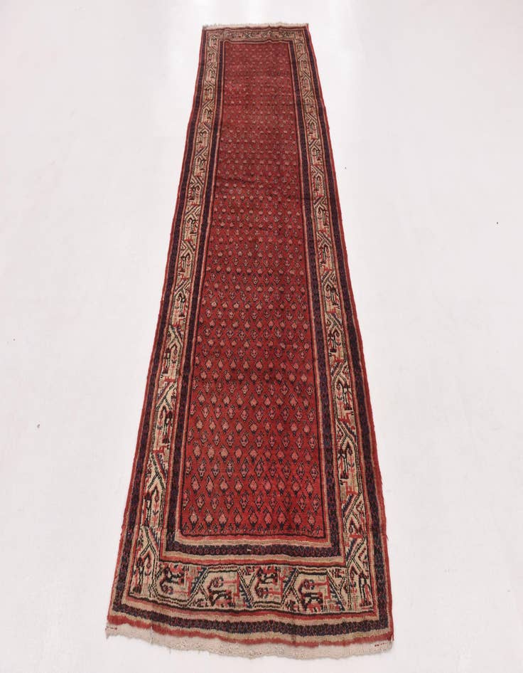 Detail image of  3' 6 x 10' 3  Hand Knotted Botemir Persian Wool Runner Rug