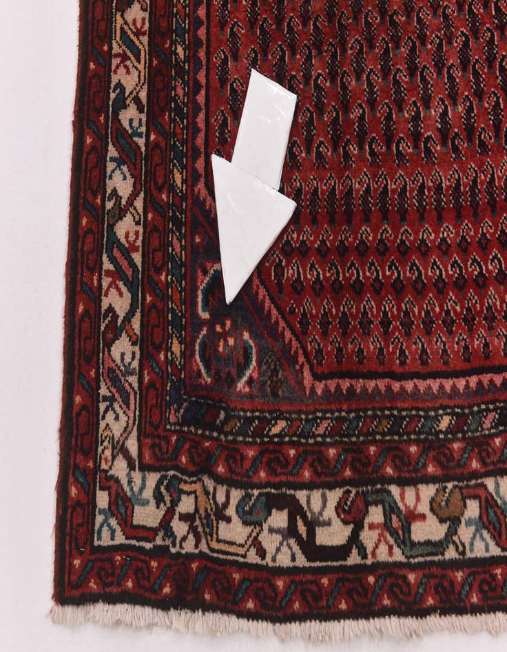 Detail image of  4' 2 x 9' 6  Hand Knotted Botemir Persian Wool Runner Rug