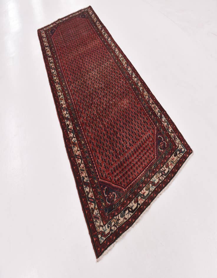 Detail image of  4' 2 x 9' 6  Hand Knotted Botemir Persian Wool Runner Rug