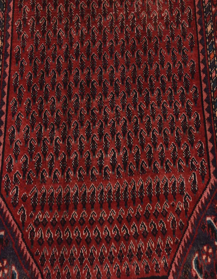 Detail image of  4' 2 x 9' 6  Hand Knotted Botemir Persian Wool Runner Rug
