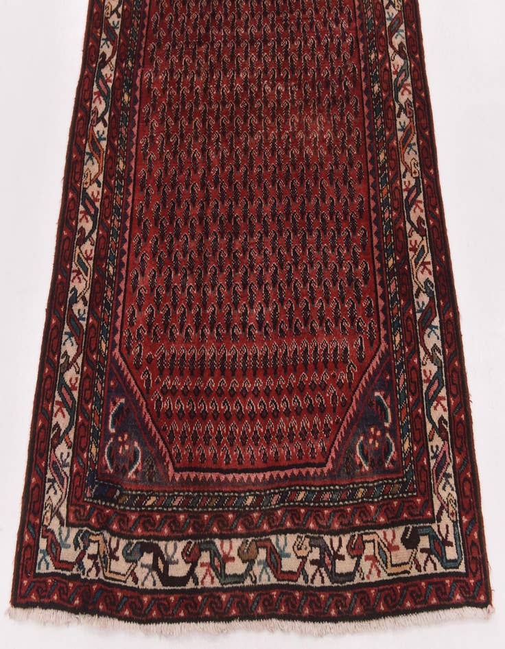 Detail image of  4' 2 x 9' 6  Hand Knotted Botemir Persian Wool Runner Rug