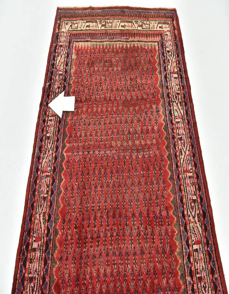 Detail image of  4' 7 x 9' 4  Hand Knotted Botemir Persian Wool Runner Rug