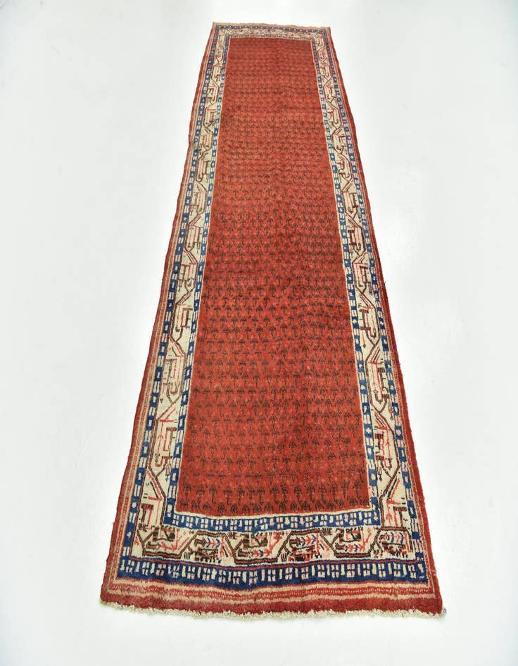 Detail image of  4' 3 x 10' 4  Hand Knotted Botemir Persian Wool Runner Rug