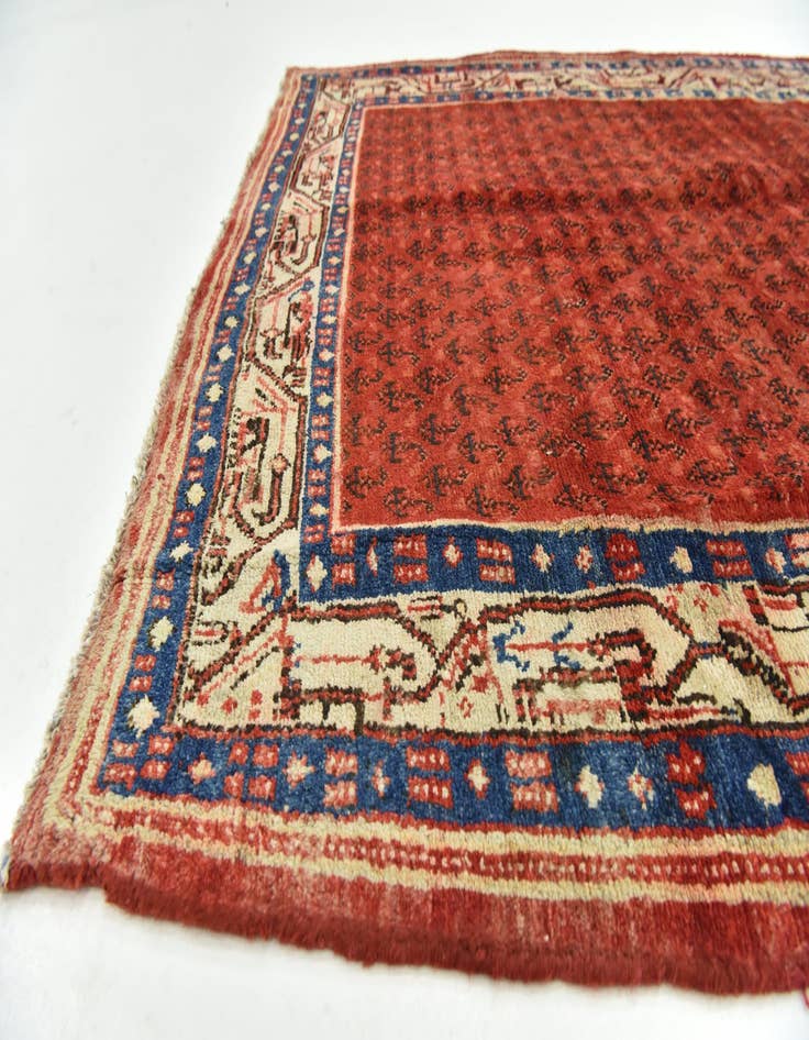 Detail image of  4' 3 x 10' 4  Hand Knotted Botemir Persian Wool Runner Rug