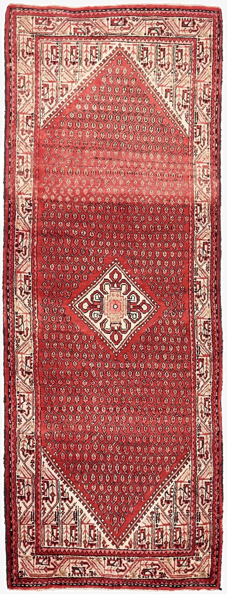  3' 6 x 9' 11  Hand Knotted Botemir Persian Wool Runner Rug