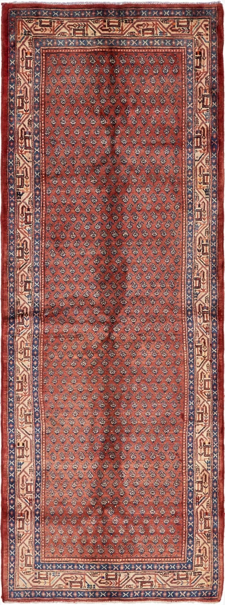  3' 9 x 10' 9  Hand Knotted Botemir Persian Wool Runner Rug