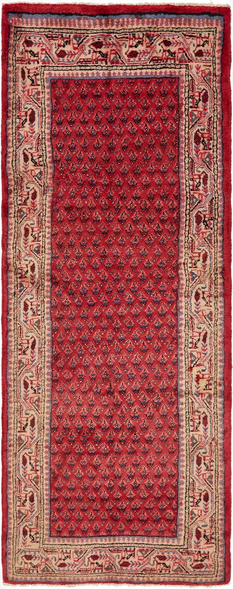  3' 9 x 10'  Hand Knotted Botemir Persian Wool Runner Rug