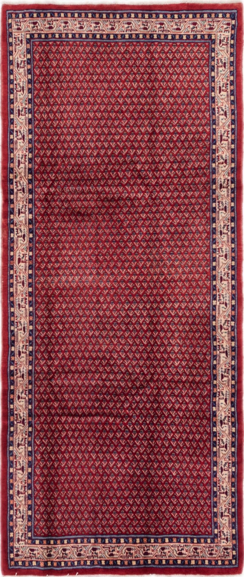  4' 4 x 10' 3  Hand Knotted Botemir Persian Wool Runner Rug