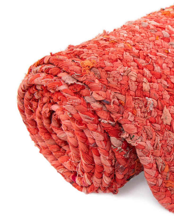 Detail image of  2' 7 x 6' 1  Hand Braided Chindi Runner Rug