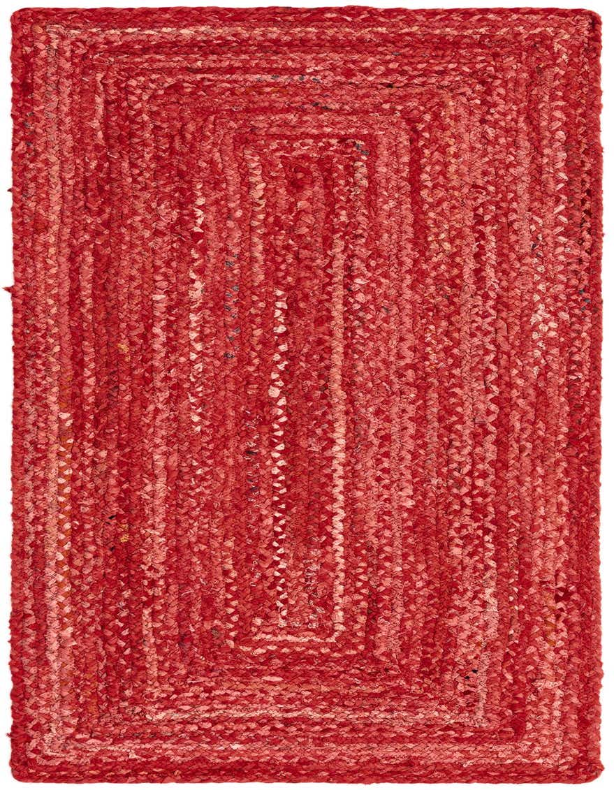 Primary image  2' 7 x 6' 1  Hand Braided Chindi Runner Rug