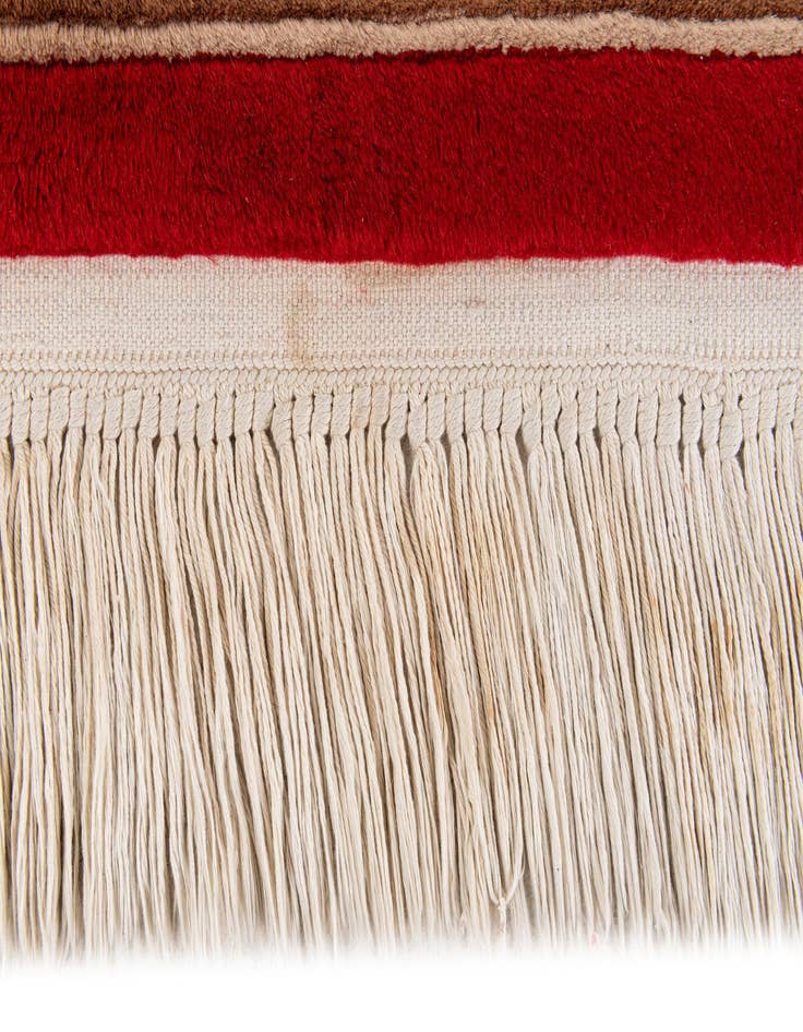 Detail image of  2' 3 x 4' 9  Hand Knotted Carved Pekin Wool Runner Rug