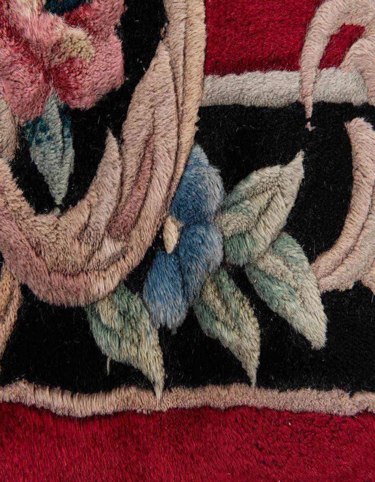 Detail image of  2' 7 x 12' 2  Hand Knotted Carved Pekin Wool Runner Rug