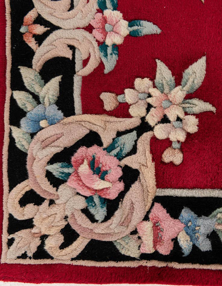 Detail image of  2' 7 x 12' 2  Hand Knotted Carved Pekin Wool Runner Rug