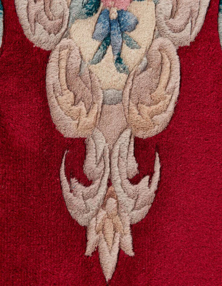 Detail image of  2' 7 x 12' 2  Hand Knotted Carved Pekin Wool Runner Rug