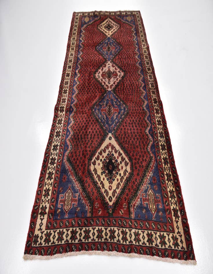 Detail image of  4' 9 x 9' 7  Hand Knotted Chenar Persian Wool Runner Rug