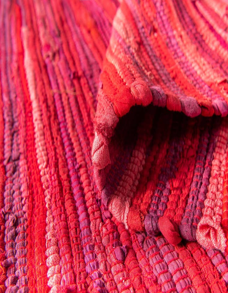 Detail image of  2' 7 x 9' 10  Hand Woven Chindi Cotton Runner Rug