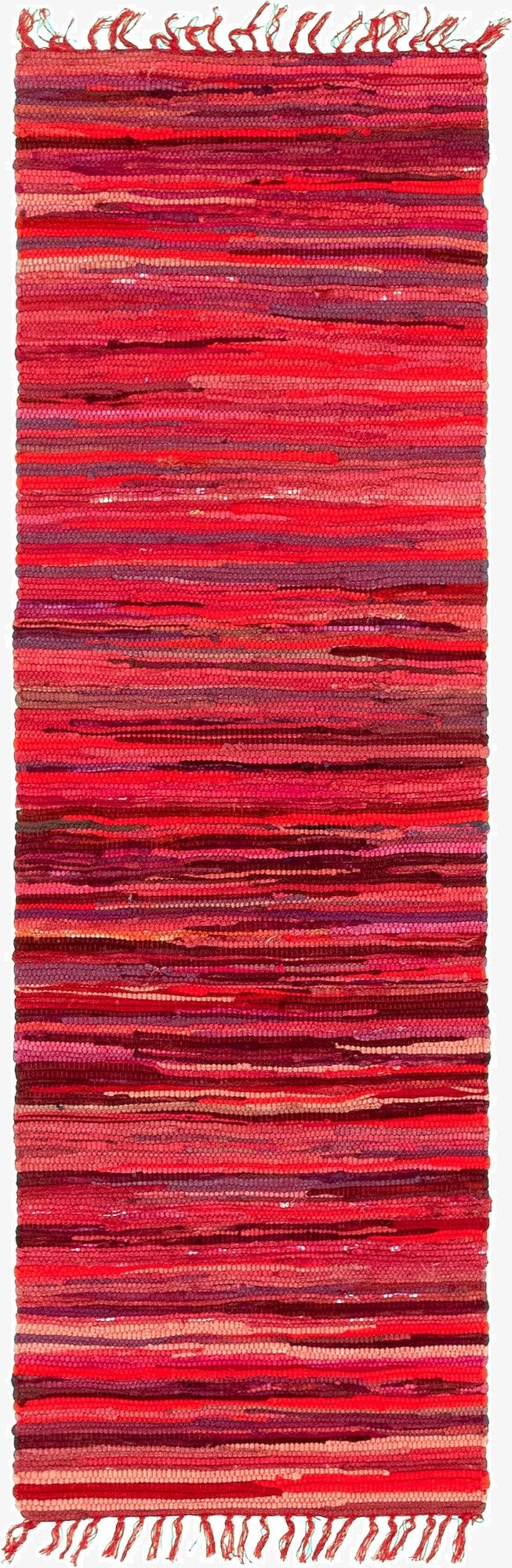  2' 2 x 6' 7  Hand Woven Chindi Cotton Runner Rug