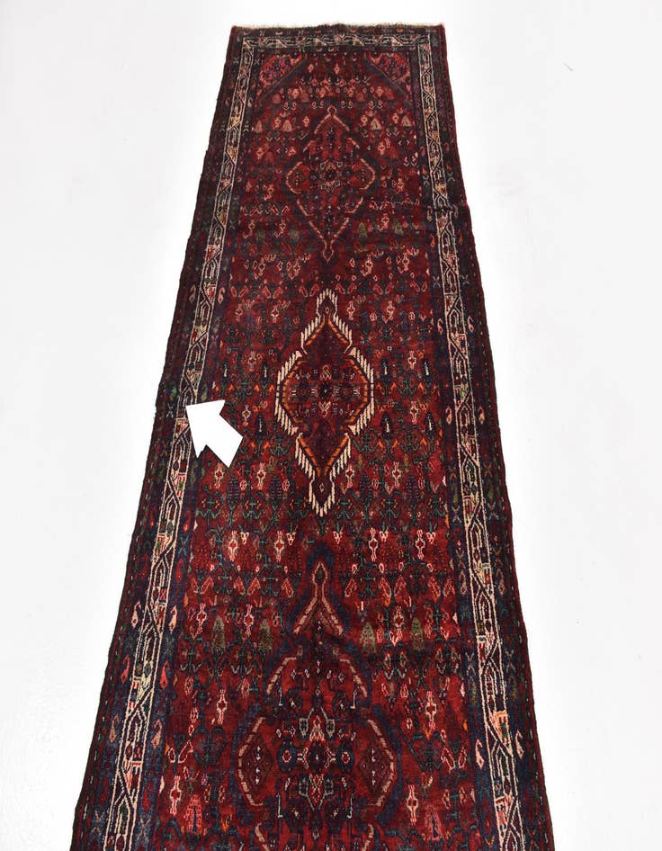 Detail image of  4' 2 x 10'  Hand Knotted Darjazin Persian Wool Runner Rug