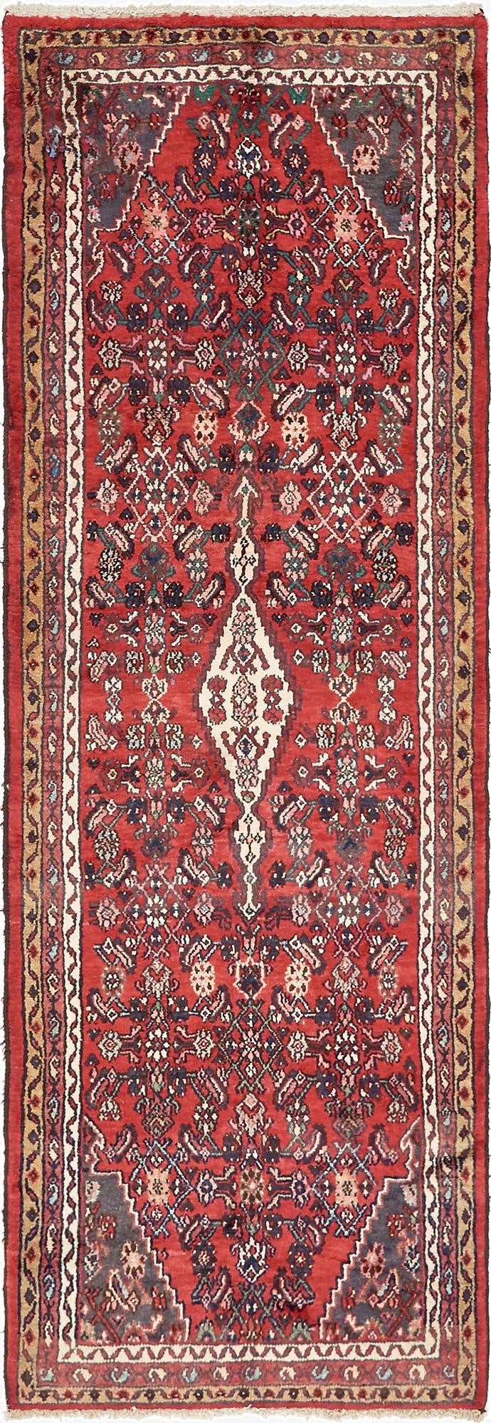  3' 6 x 10' 3  Hand Knotted Darjazin Persian Wool Runner Rug