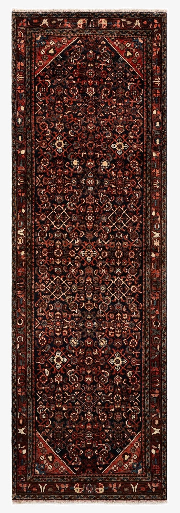  3' 4 x 10' 5  Hand Knotted Endjalas Persian Wool Runner Rug