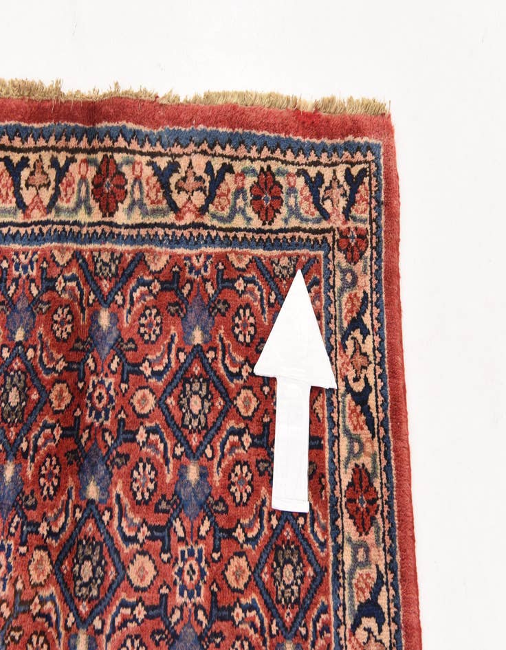 Detail image of  3' 6 x 10'  Hand Knotted Farahan Persian Wool Runner Rug