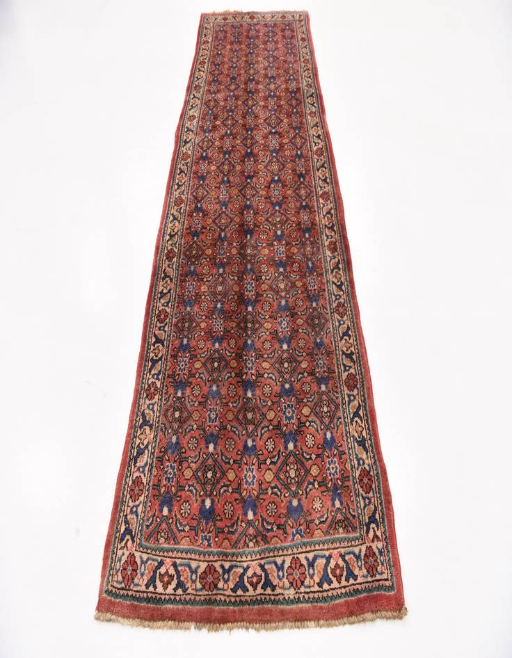 Detail image of  3' 6 x 10'  Hand Knotted Farahan Persian Wool Runner Rug