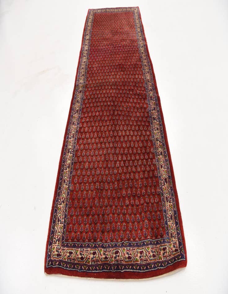 Detail image of  3' 10 x 10'  Hand Knotted Farahan Persian Wool Runner Rug