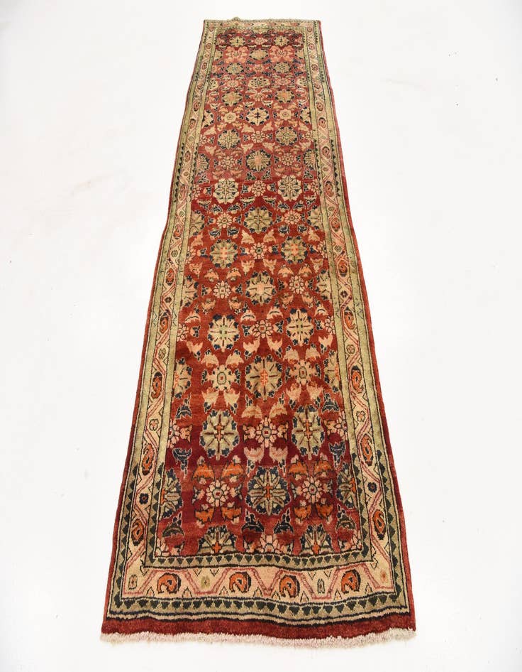 Detail image of  3' 7 x 9' 6  Hand Knotted Farahan Persian Wool Runner Rug