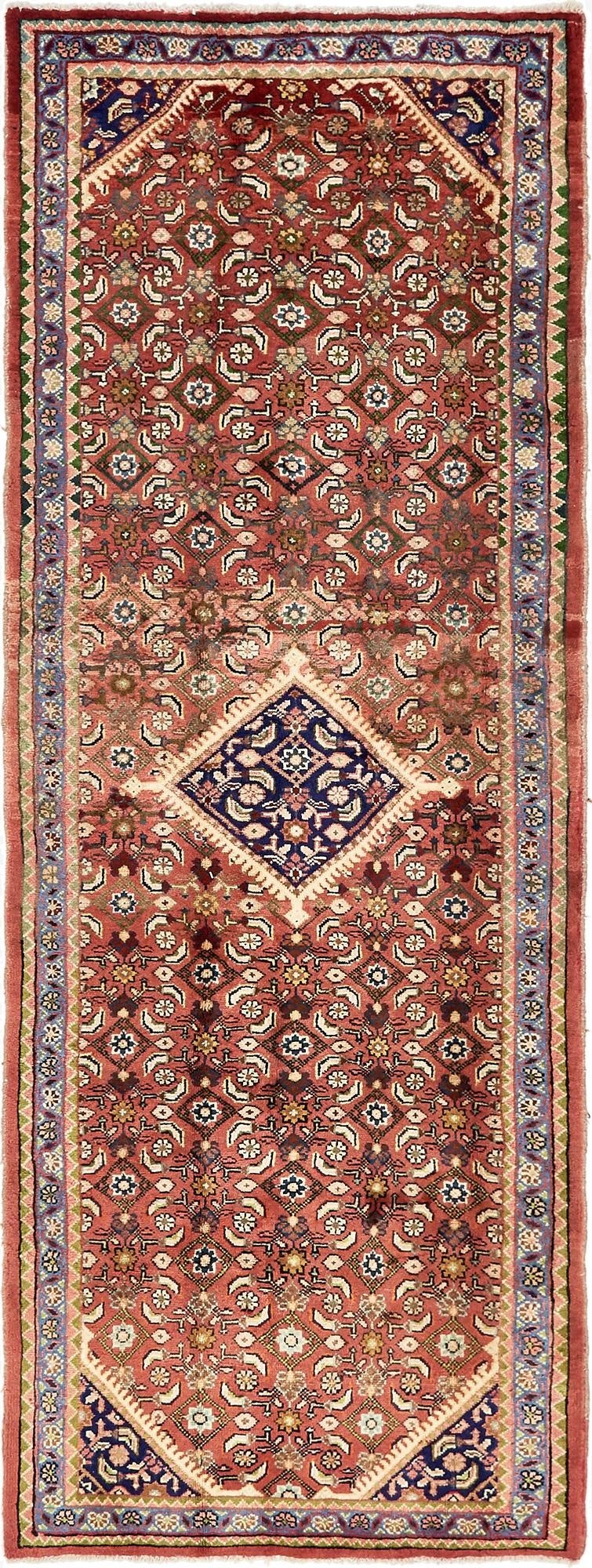  3' 7 x 9' 11  Hand Knotted Farahan Persian Wool Runner Rug