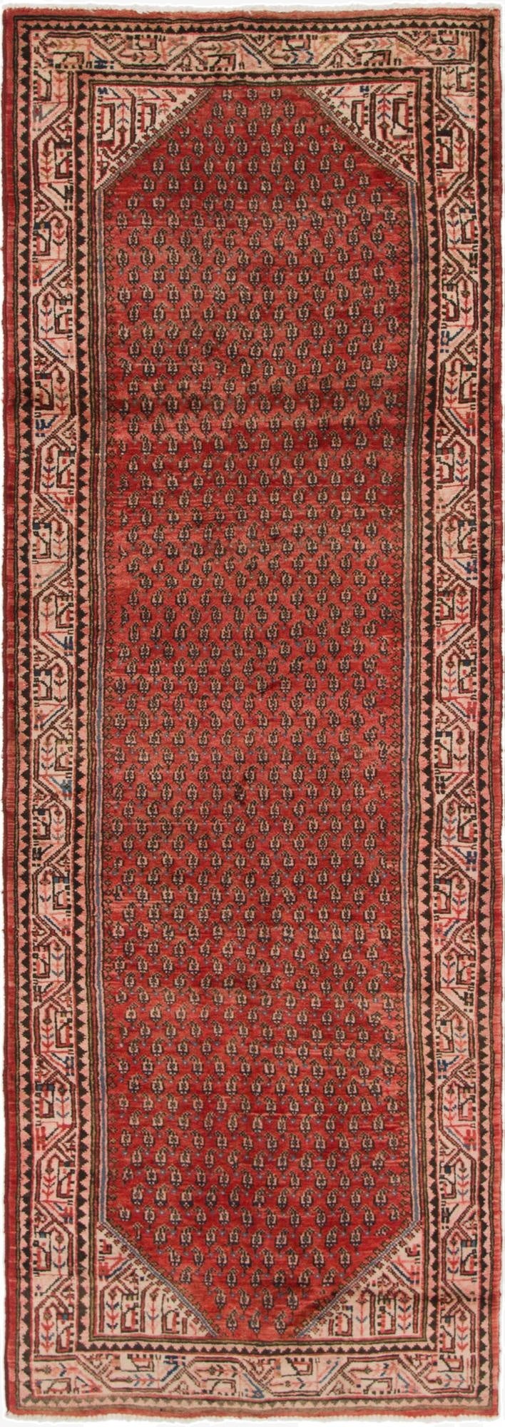  3' 6 x 10' 2  Hand Knotted Farahan Persian Wool Runner Rug