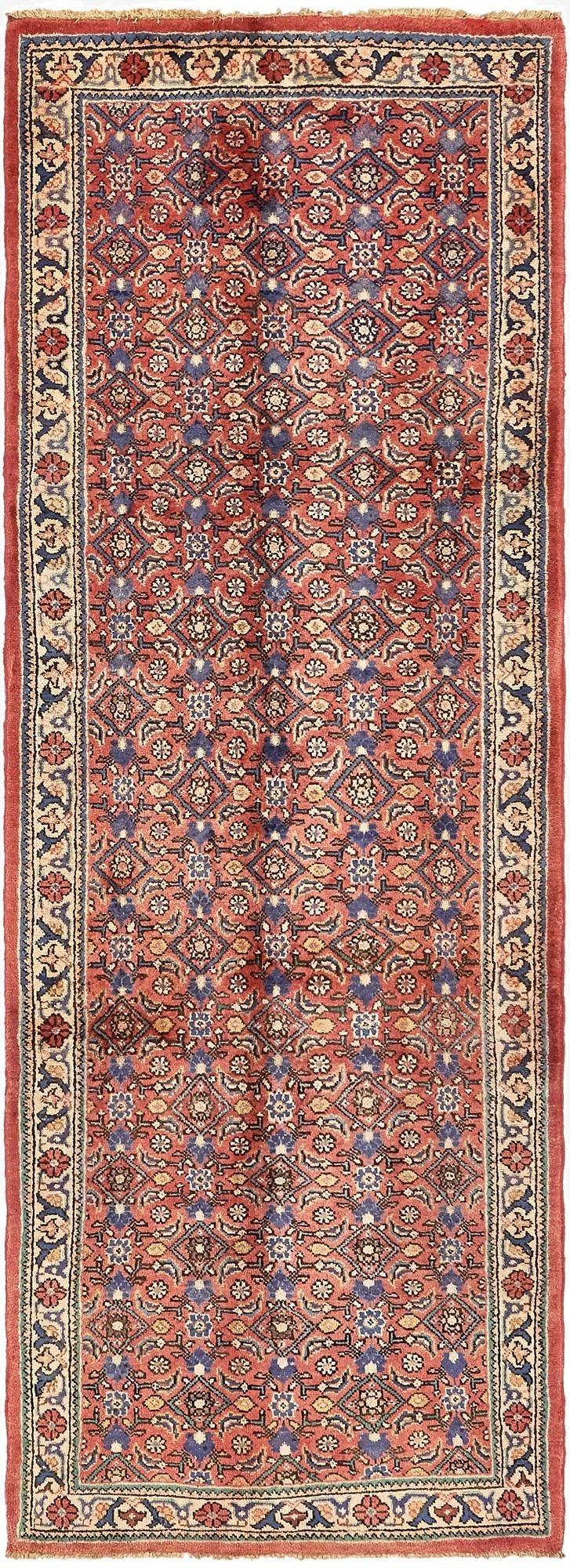 3' 6 x 10'  Hand Knotted Farahan Persian Wool Runner Rug