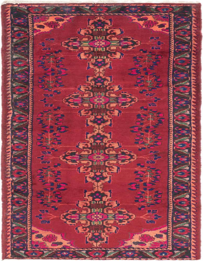 A 10 Ft runner rug featuring a rich red background with a traditional botanical and tribal medallion pattern, ideal for a hallway.