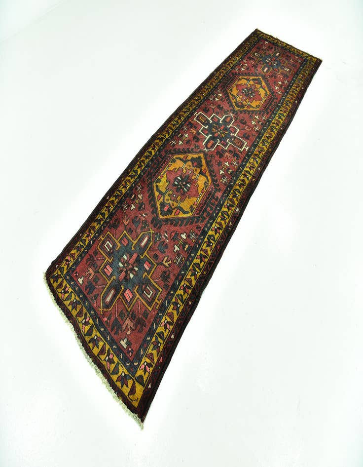 Detail image of  3' 3 x 10' 5  Hand Knotted Gharajeh Persian Wool Runner Rug