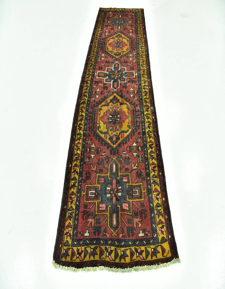 Detail image of  3' 3 x 10' 5  Hand Knotted Gharajeh Persian Wool Runner Rug