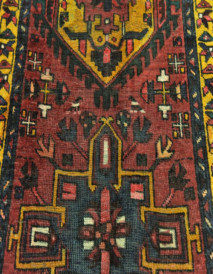 Detail image of  3' 3 x 10' 5  Hand Knotted Gharajeh Persian Wool Runner Rug